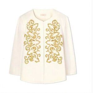 Tory Burch Women's Metallic Cindy Jacket - Size 6